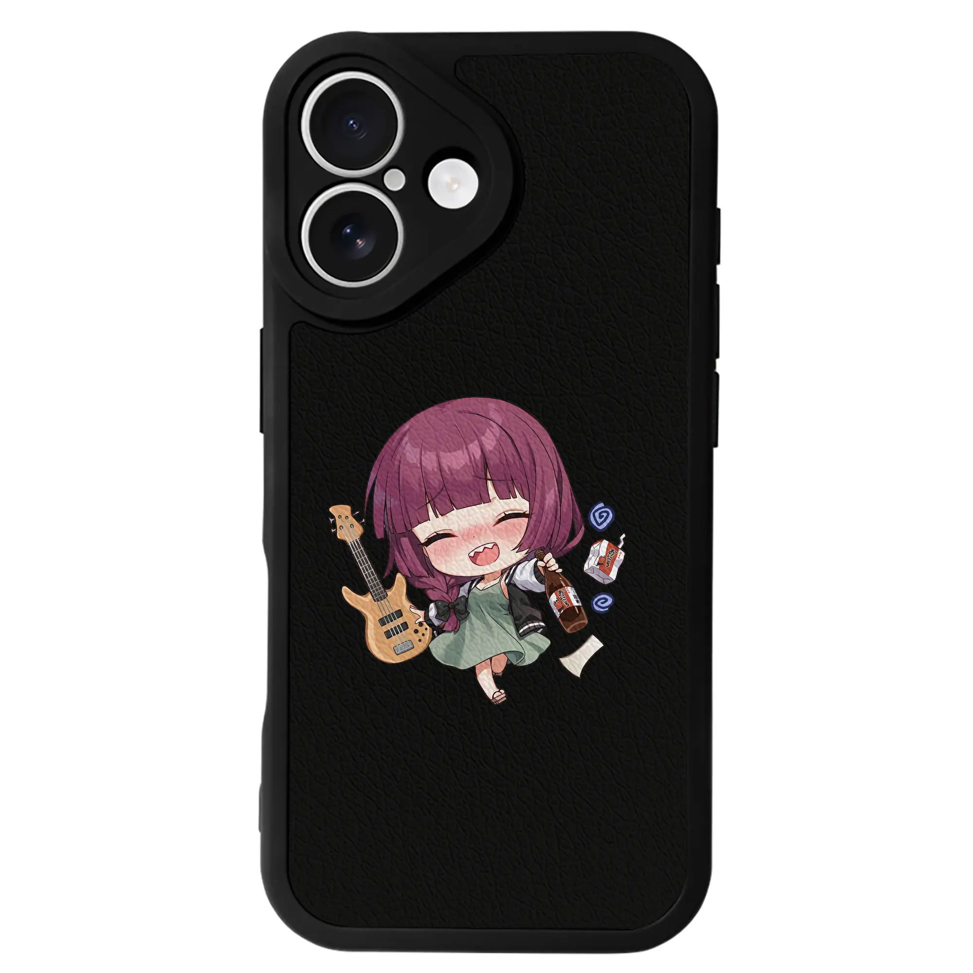 ぼっちざろっく！ グッズ,廣井きくり - IPhone 16シリーズ対応 ・ シリコンスマホケース ・ レザー調 ・ 高精度フィット ・ 耐衝撃 ・ ワイヤレス充電対応 ・ 精密カット